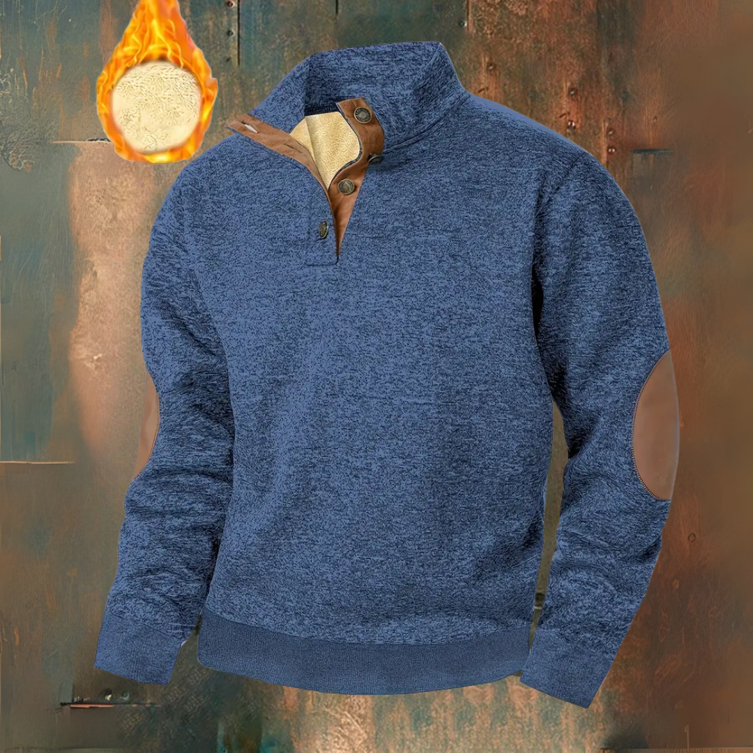 Ruben I Warm Fleece Sweatshirt with Buttons