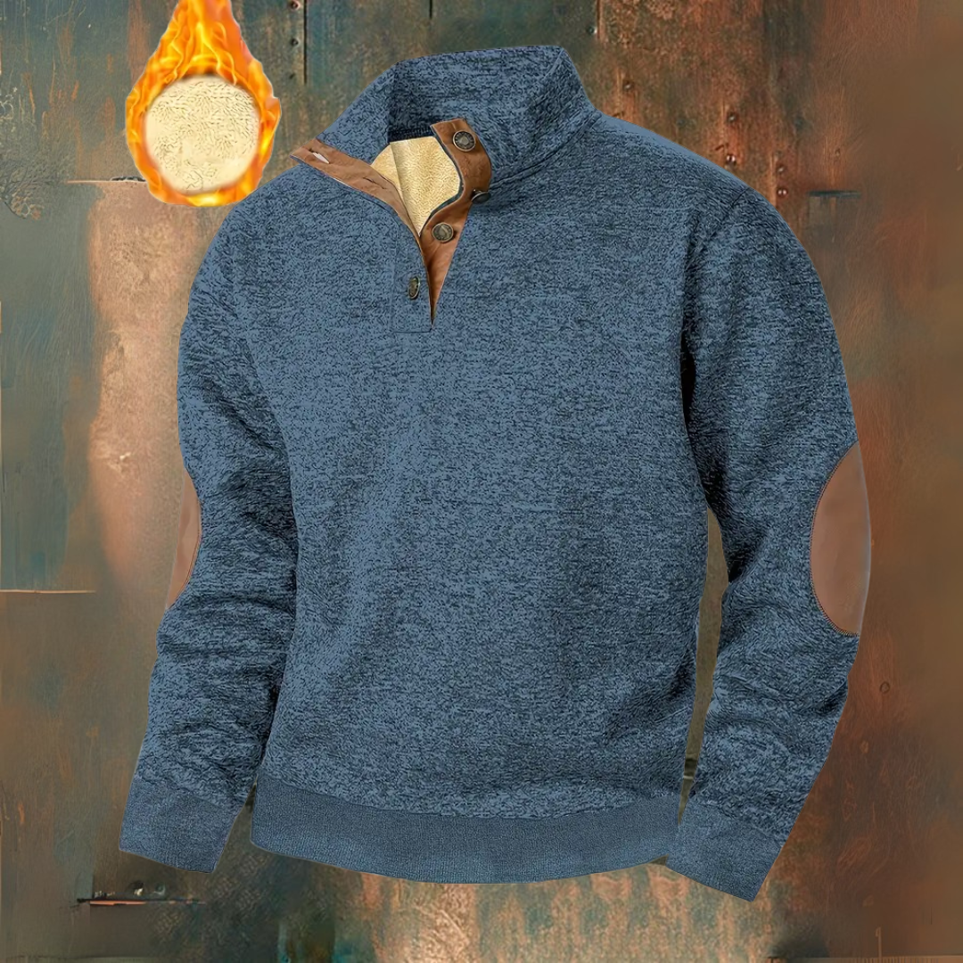 Ruben I Warm Fleece Sweatshirt with Buttons