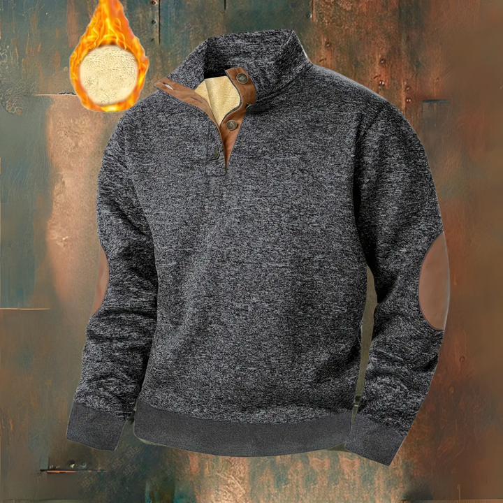 Ruben I Warm Fleece Sweatshirt with Buttons