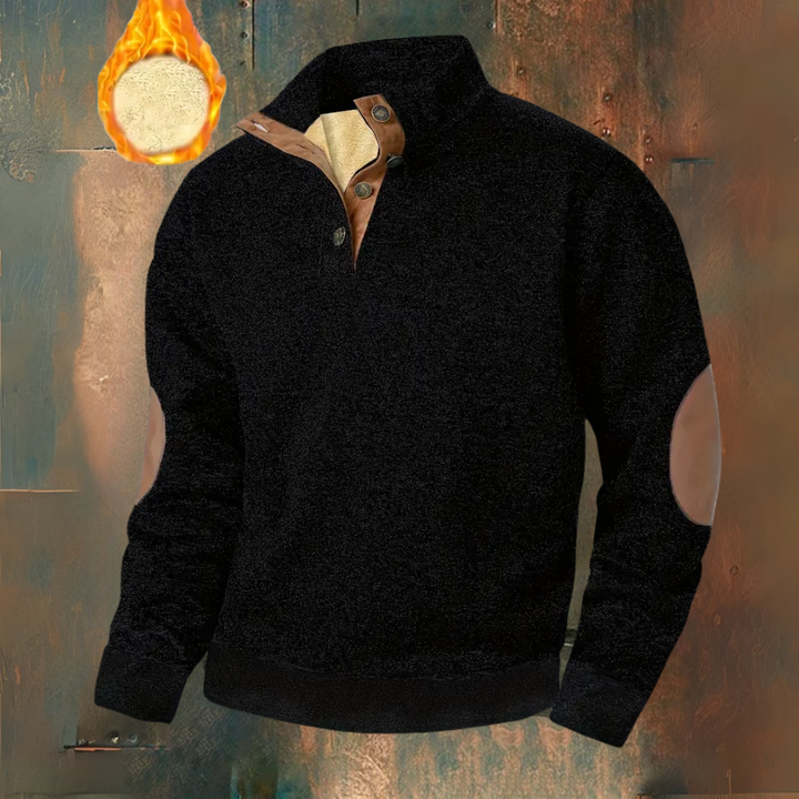 Ruben I Warm Fleece Sweatshirt with Buttons