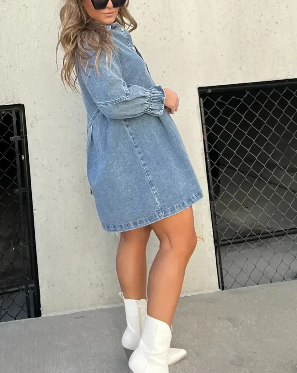 Gayelle | Denim Dress Shirt Long Sleeve